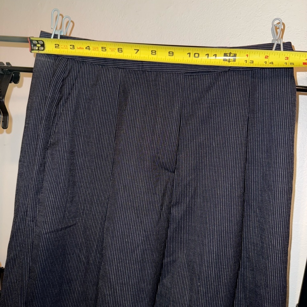 VTG Giorgio Armani Navy | Silk & Wool | Pinstriped Pants - Picture 7 of 13